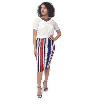 Striped Pencil Skirt - Multi