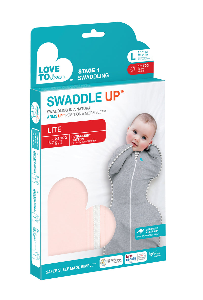 SWADDLE UP LITE - LIGHT PINK - SMALL - MEDIUM