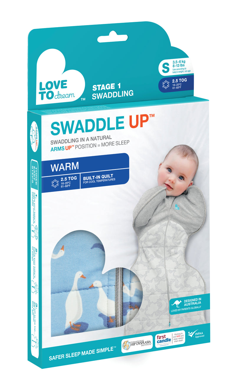 Swaddle Up Warm 2.5 TOG Silly Goose Blue- Small 3.5 - 6KG