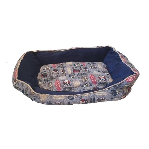 Small Pet Bed - Blue & Grey Owls