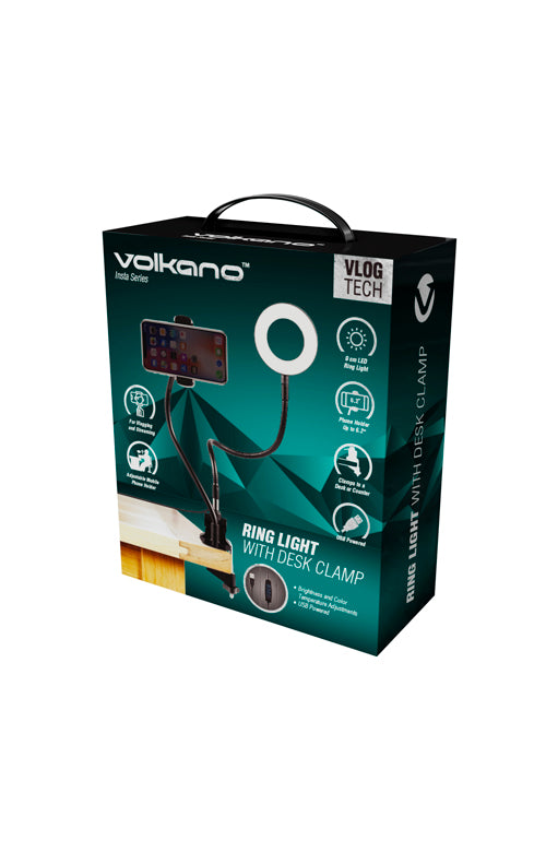 Volkano Insta series Ring light  phone holder  desk clamp