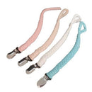 Braided Pacifier Clips (4pc) - Pink, Blue & Naturals