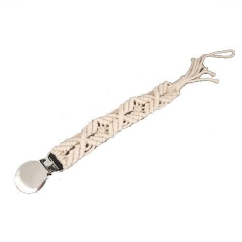 Crochet Pacifier Clip â€“ Natural (G02)