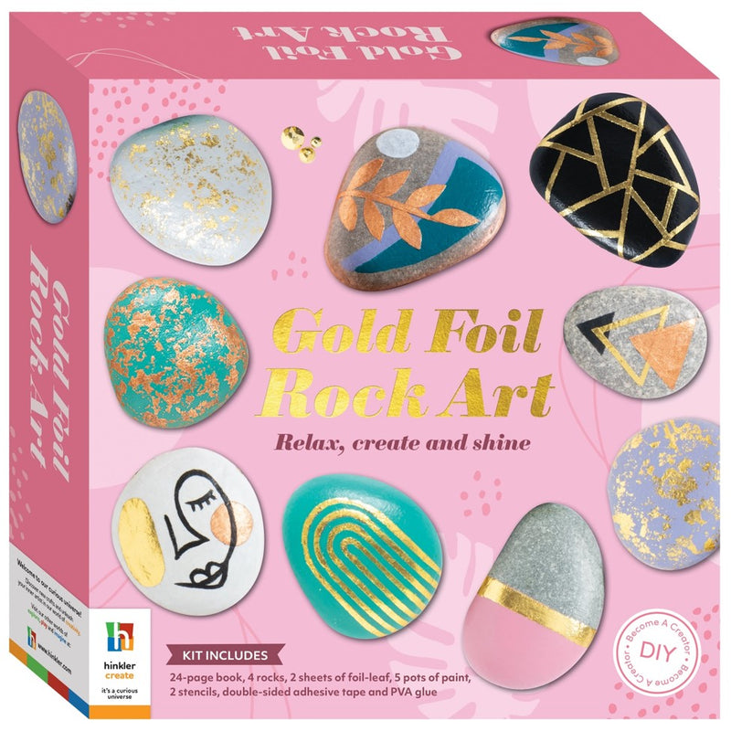 Gold Foil Rock Art Kit  Pink Box