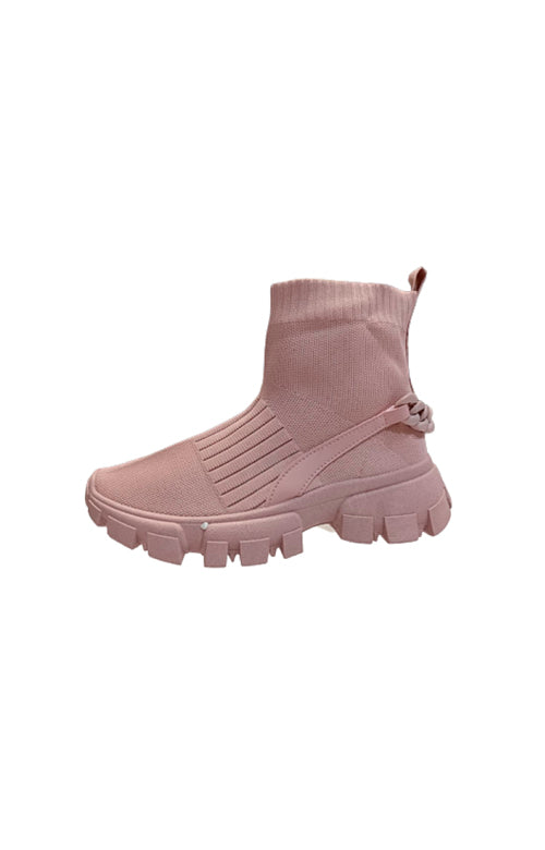 "HELLY " High Top Soft Women Sneakers - PINK