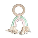 Rainbow Crochet & Wooden Teething Ring â€“ Green