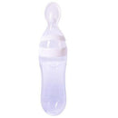 Silicone Baby Nursing Bottle with Spoon - Assorted Colours