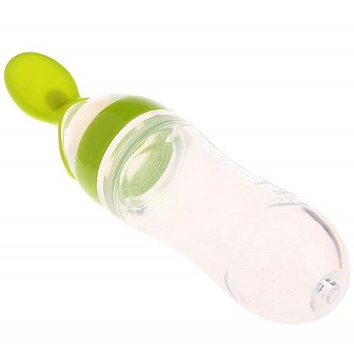 Silicone Nursing Bottle with Spoon/orange