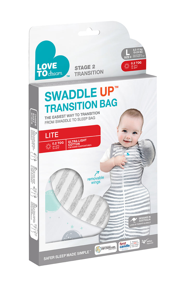 SWADDLE UP TRANSITION BAG LITE WHITE CIRCLES - L (8.5-11 KG)