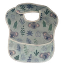 Waterproof Baby Bib with Crumb Catcher - Blue Forest Animals