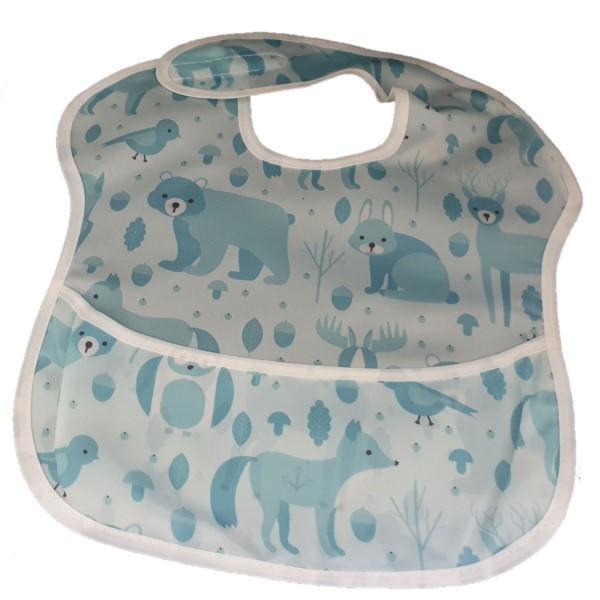 Waterproof Baby Bib with Crumb Catcher - Assorted Designs